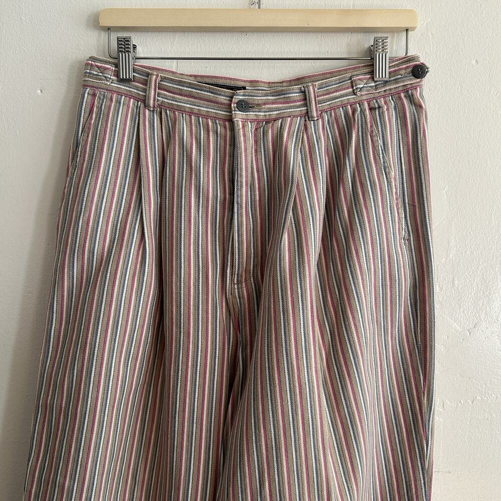 Vintage Women’s Eddie Bauer Striped Pants Adjustable Waist Size 14 30x31 Color
